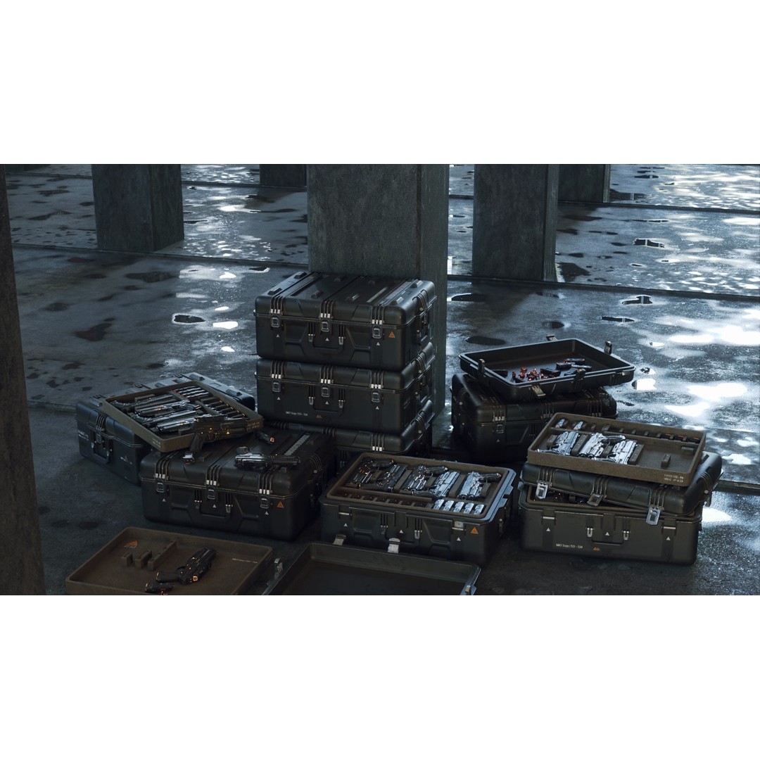 SciFi Crate 3D Model – Low Poly PBR Asset, Game Ready FBX - View 9