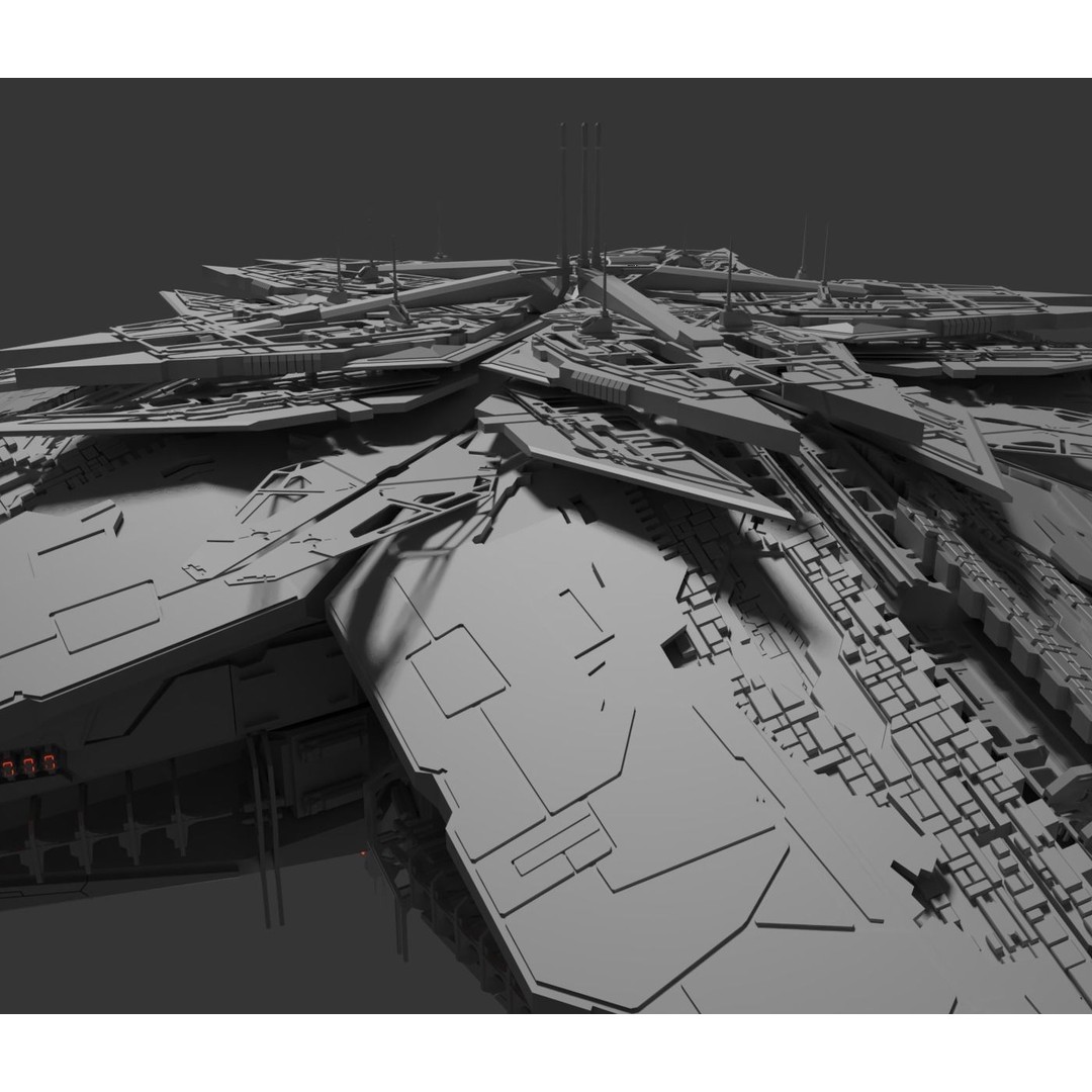 Starbase 3D Model – Futuristic Spaceship Design, FBX, Blender - View 6
