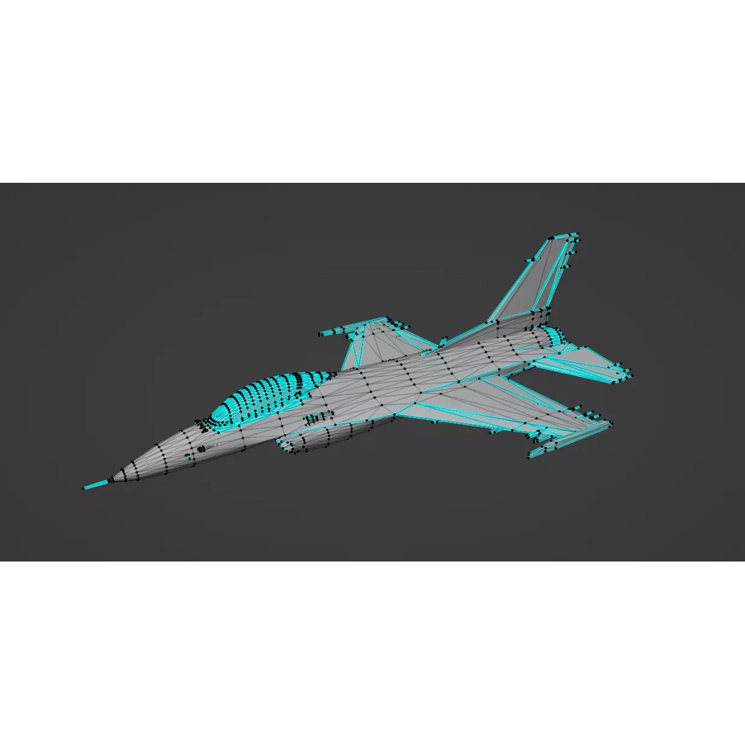 Fighter Jet 3D Model – Low Poly Military Aircraft, FBX & Blender