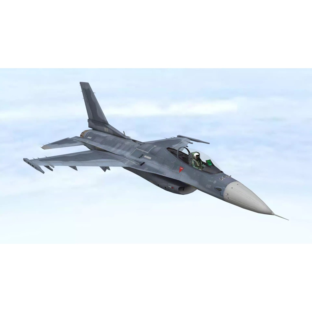 Fighter Jet 3D Model – Low Poly Military Aircraft, FBX & Blender - View 10
