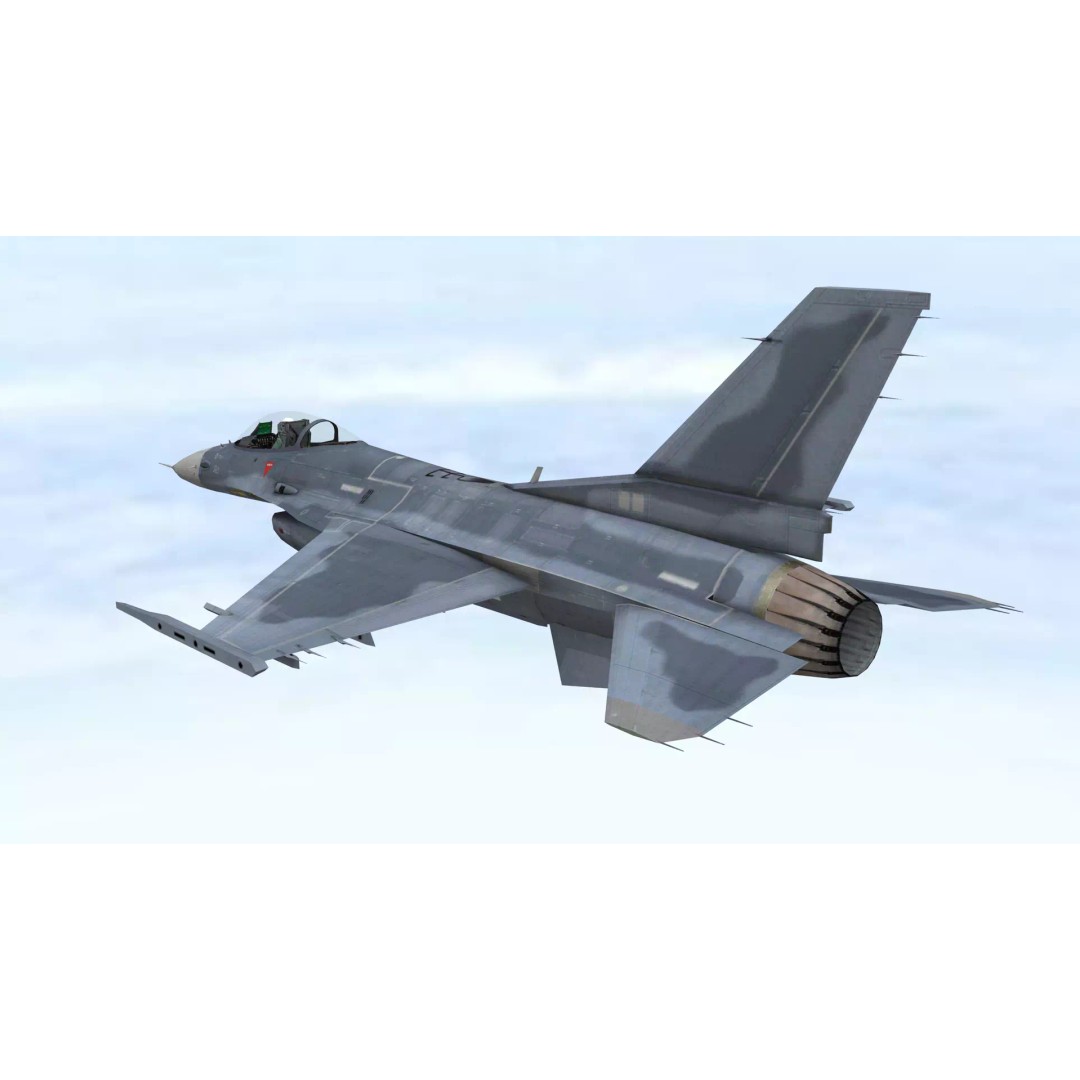 Fighter Jet 3D Model – Low Poly Military Aircraft, FBX & Blender - View 11