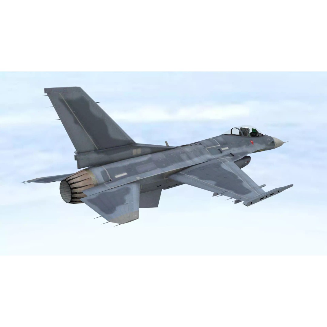 Fighter Jet 3D Model – Low Poly Military Aircraft, FBX & Blender - View 12