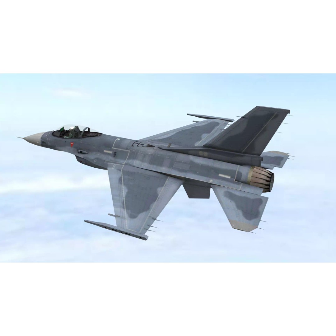 Fighter Jet 3D Model – Low Poly Military Aircraft, FBX & Blender - View 13