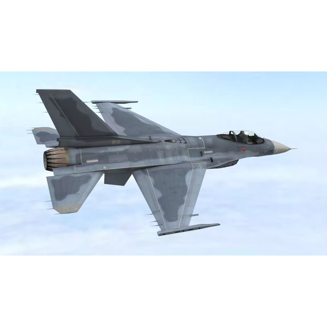 Fighter Jet 3D Model – Low Poly Military Aircraft, FBX & Blender - View 14