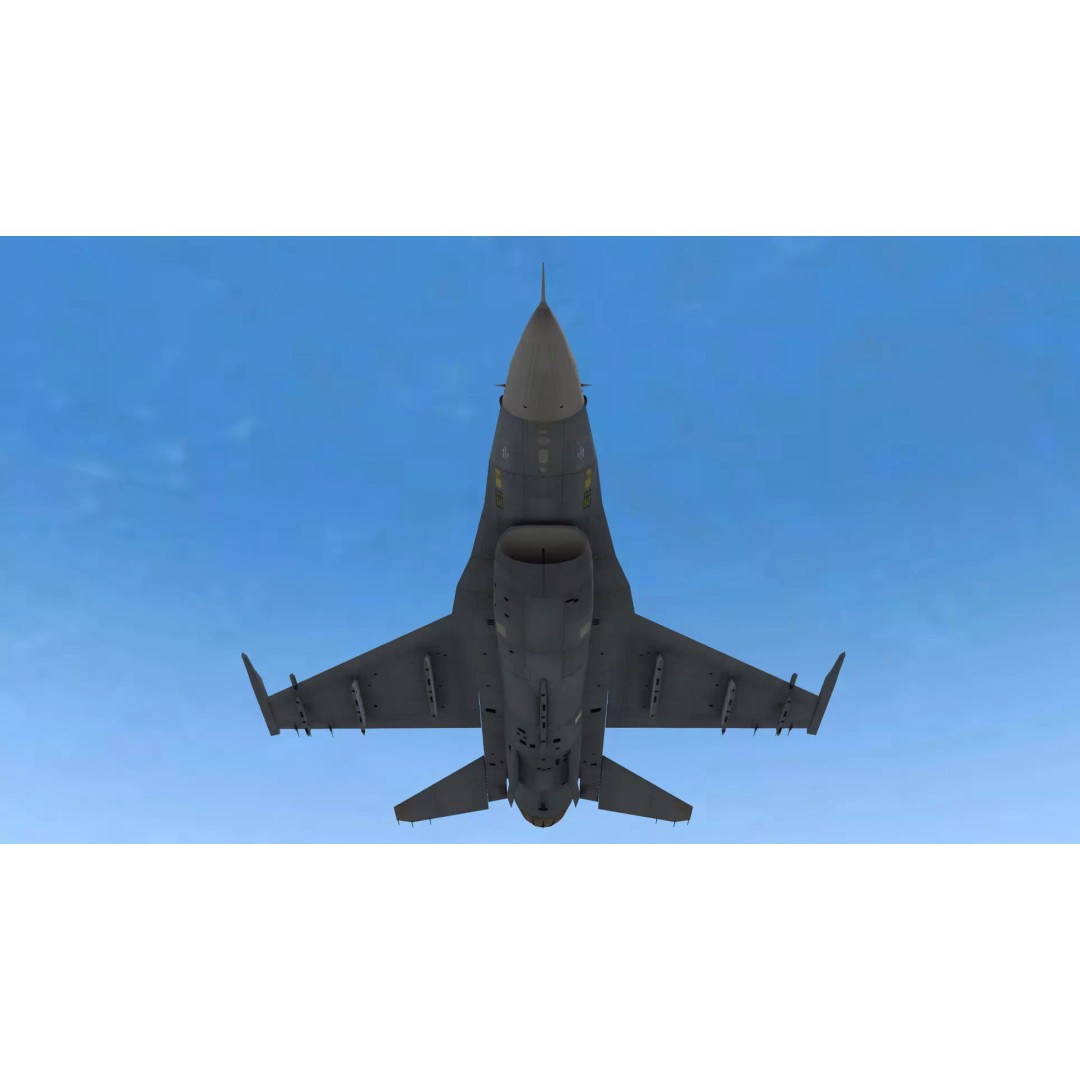 Fighter Jet 3D Model – Low Poly Military Aircraft, FBX & Blender - View 15