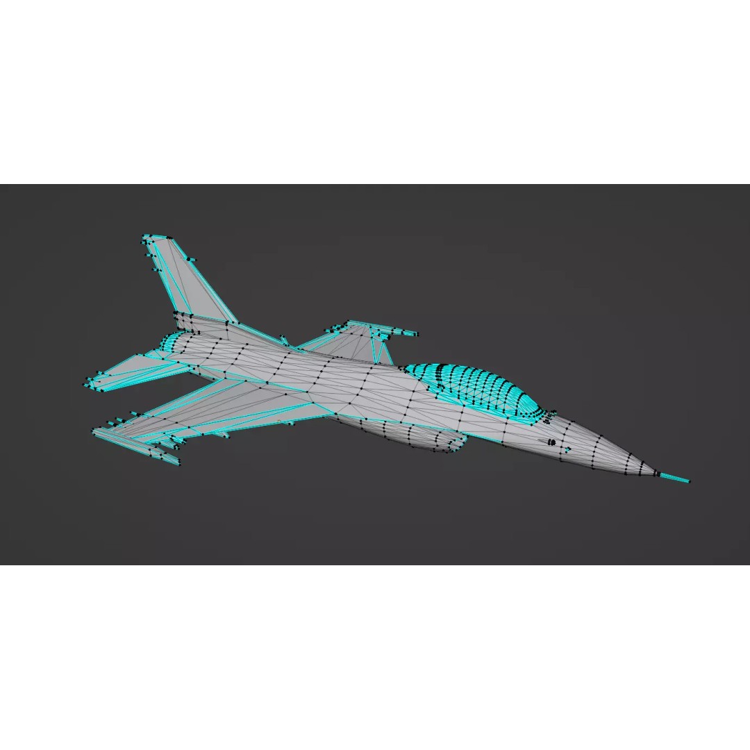 Fighter Jet 3D Model – Low Poly Military Aircraft, FBX & Blender - View 18