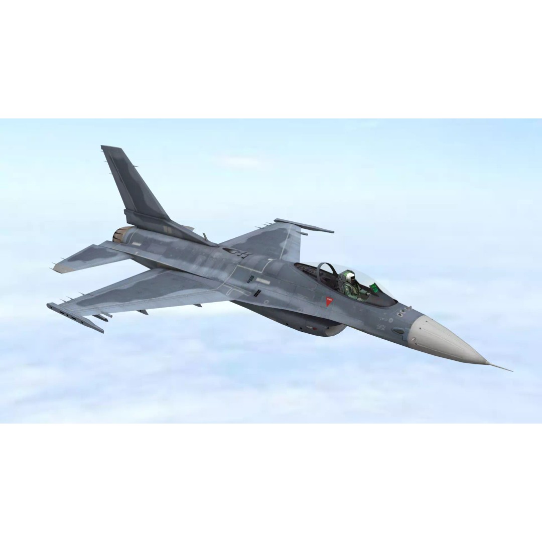 Fighter Jet 3D Model – Low Poly Military Aircraft, FBX & Blender - View 3