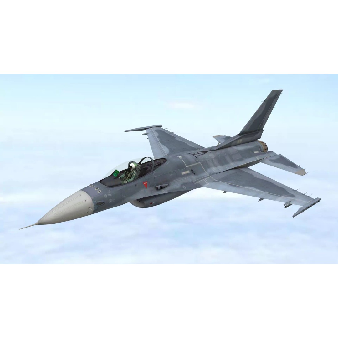 Fighter Jet 3D Model – Low Poly Military Aircraft, FBX & Blender - View 4