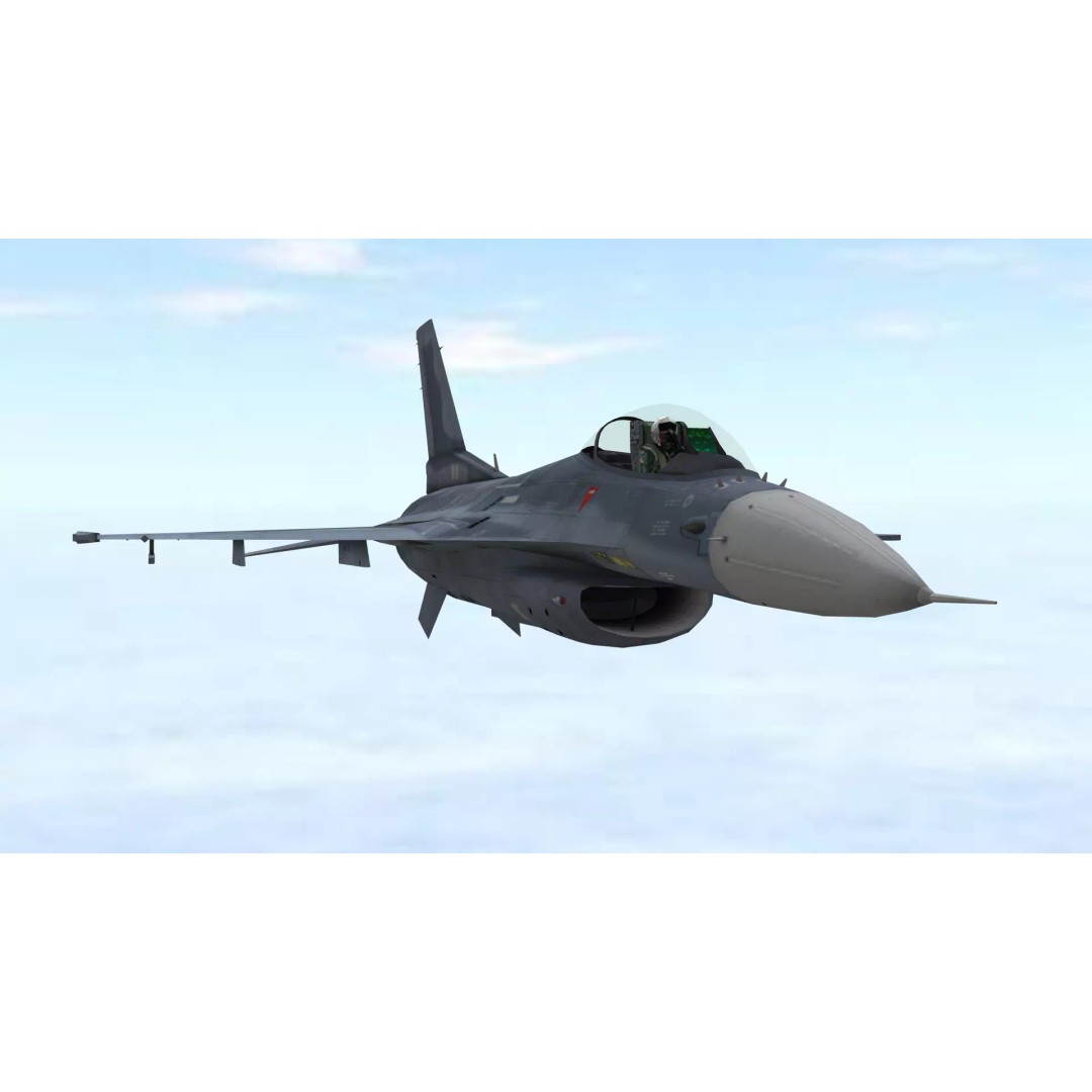 Fighter Jet 3D Model – Low Poly Military Aircraft, FBX & Blender - View 6