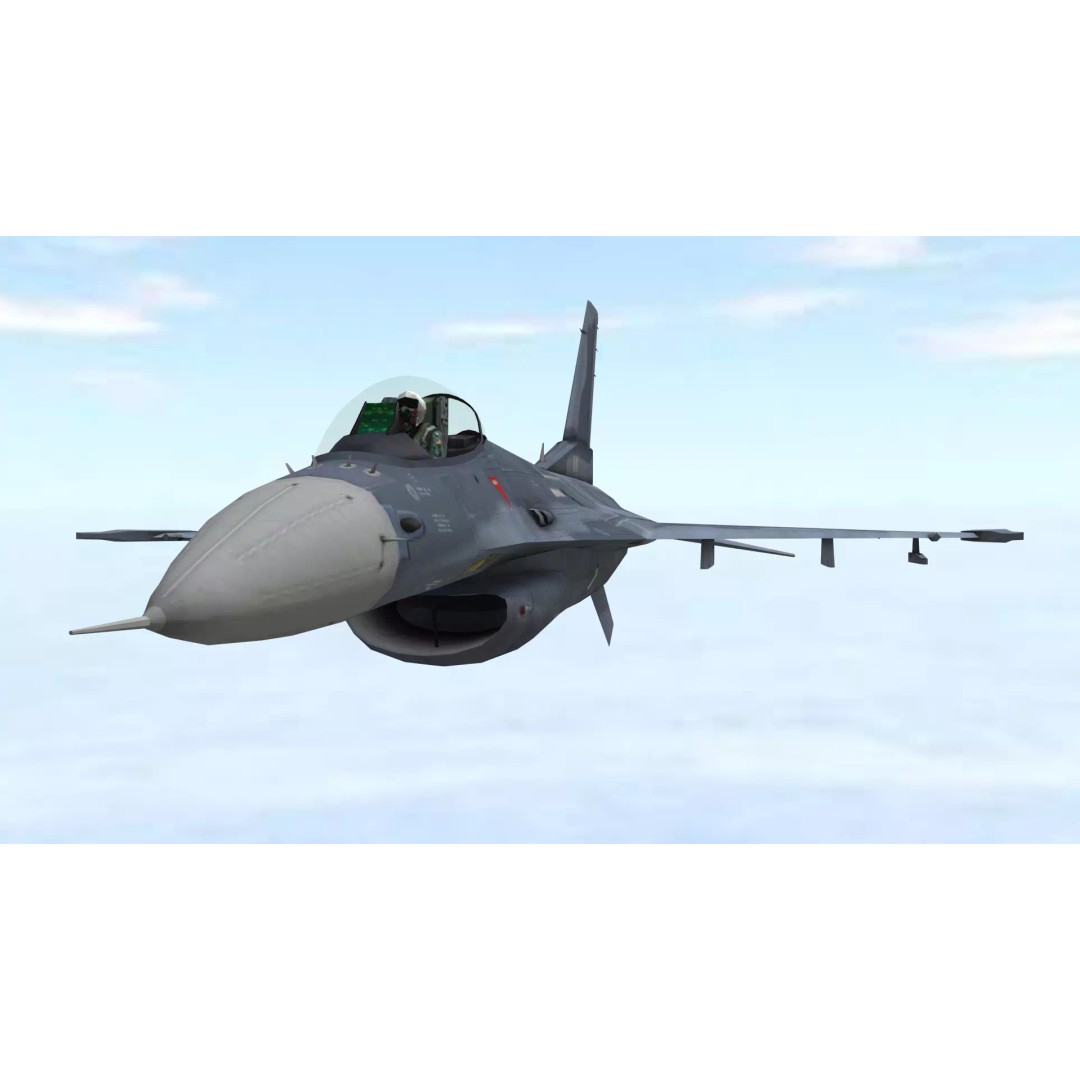 Fighter Jet 3D Model – Low Poly Military Aircraft, FBX & Blender - View 7