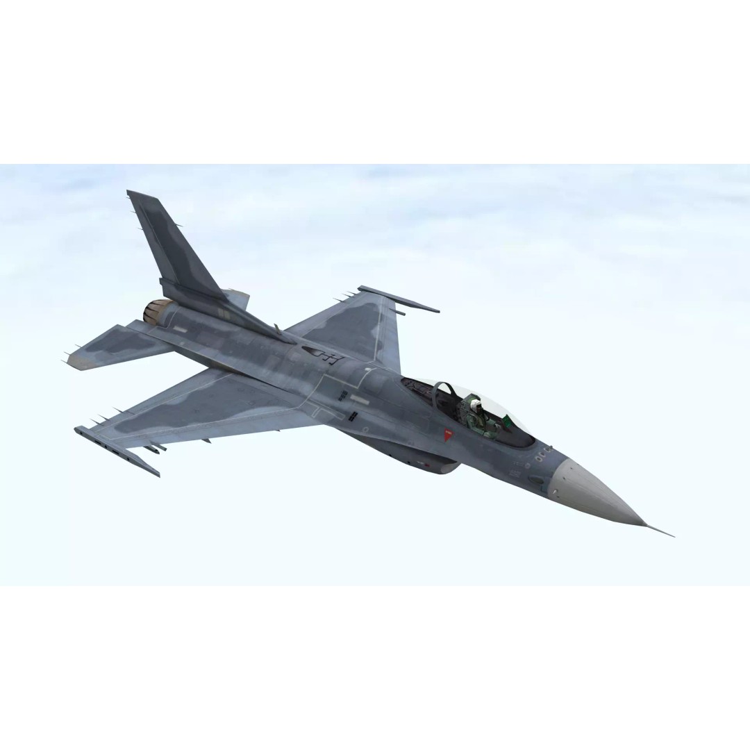 Fighter Jet 3D Model – Low Poly Military Aircraft, FBX & Blender - View 9