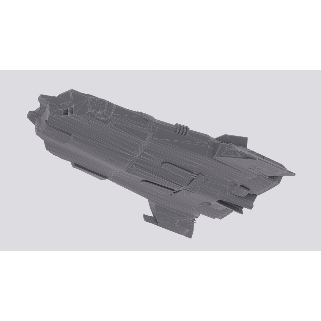 Anopheles Spaceship 3D Model – Low Poly Game Asset, Blender, FBX - View 11