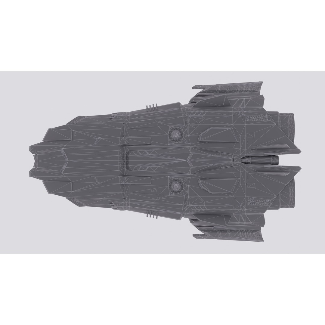Anopheles Spaceship 3D Model – Low Poly Game Asset, Blender, FBX - View 12