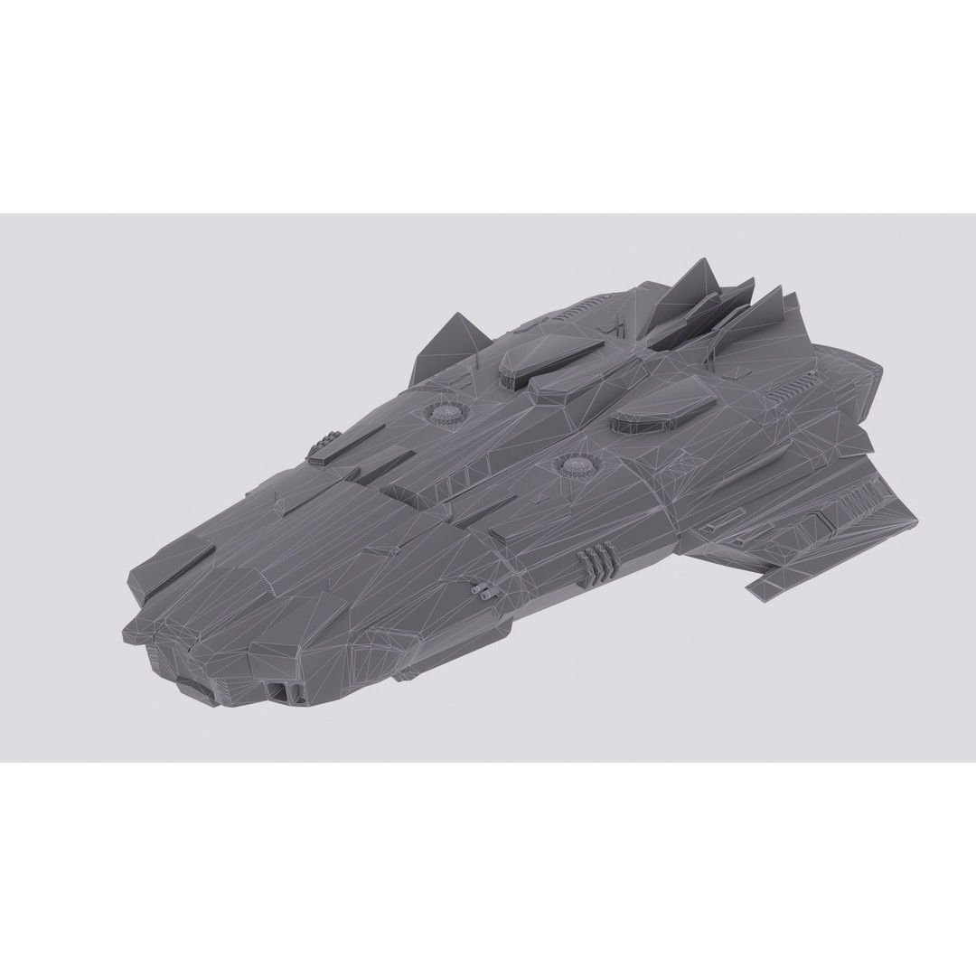 Anopheles Spaceship 3D Model – Low Poly Game Asset, Blender, FBX - View 13