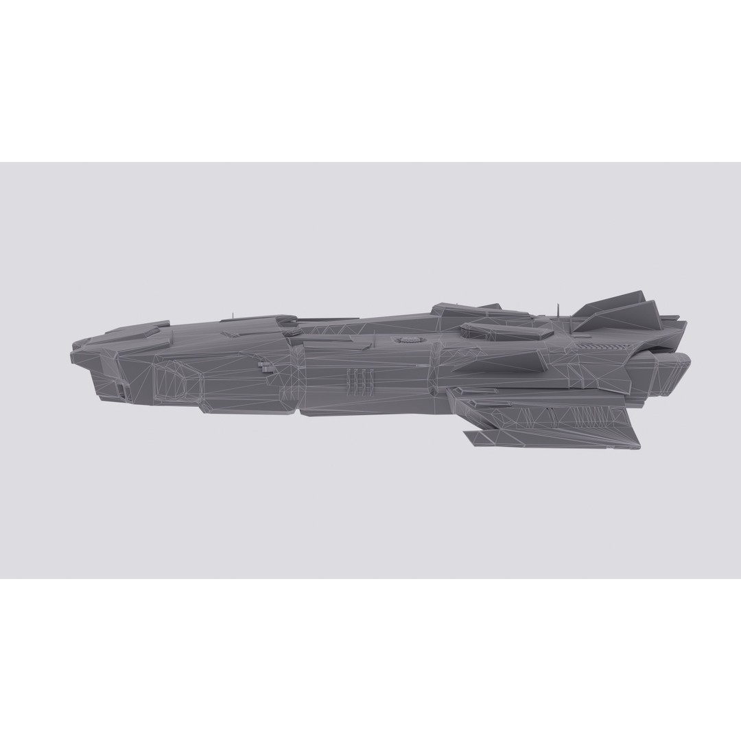 Anopheles Spaceship 3D Model – Low Poly Game Asset, Blender, FBX - View 14