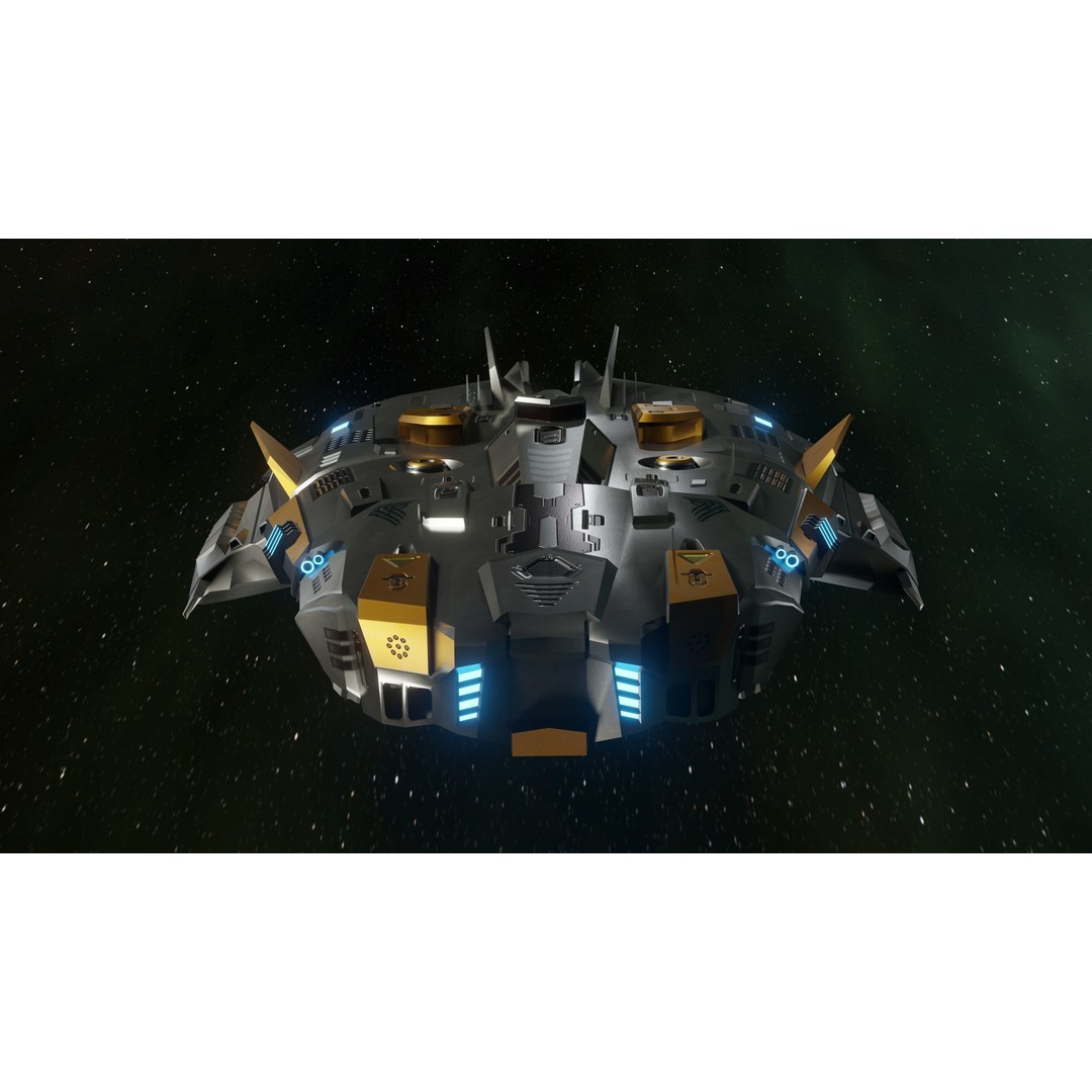 Anopheles Spaceship 3D Model – Low Poly Game Asset, Blender, FBX - View 6