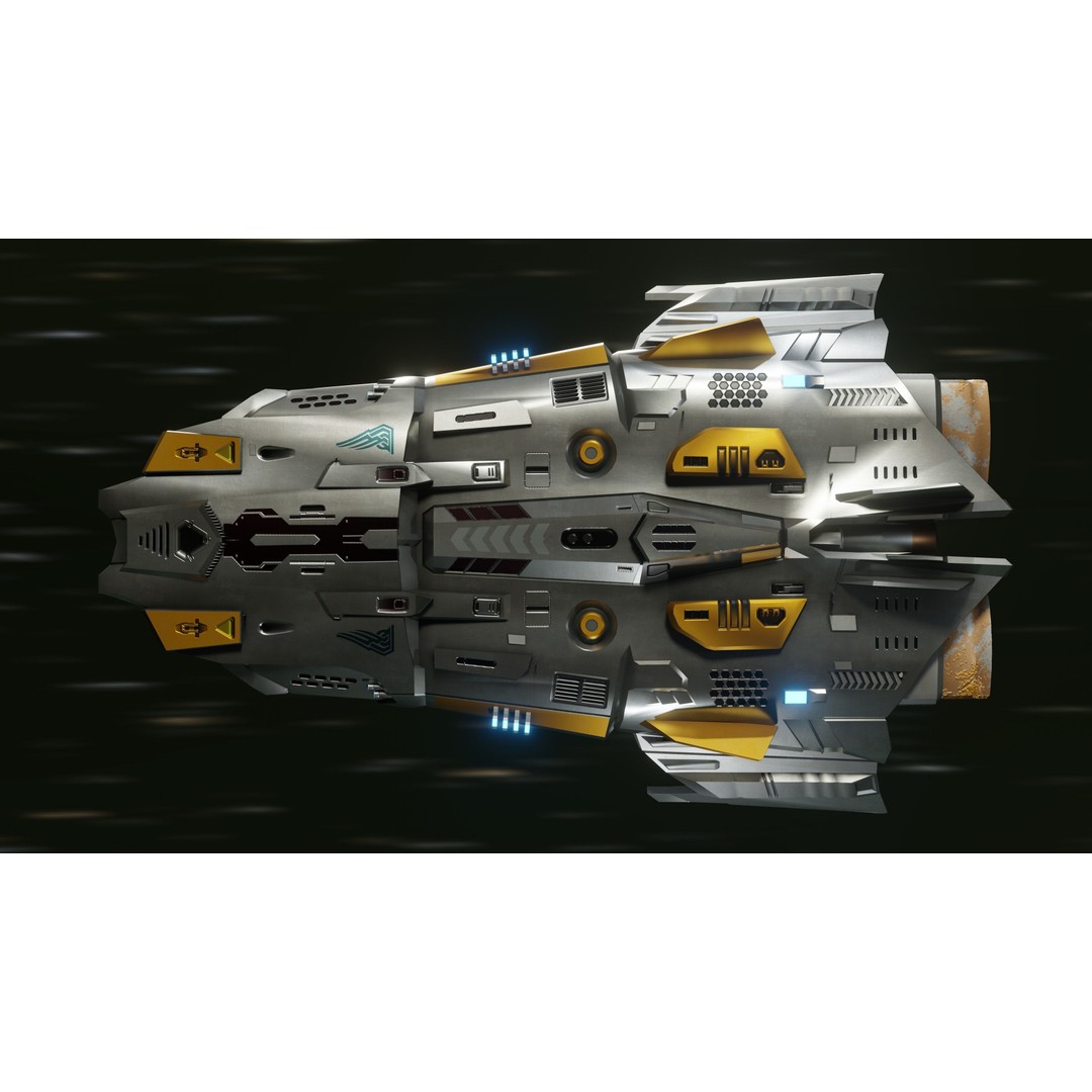 Anopheles Spaceship 3D Model – Low Poly Game Asset, Blender, FBX - View 8