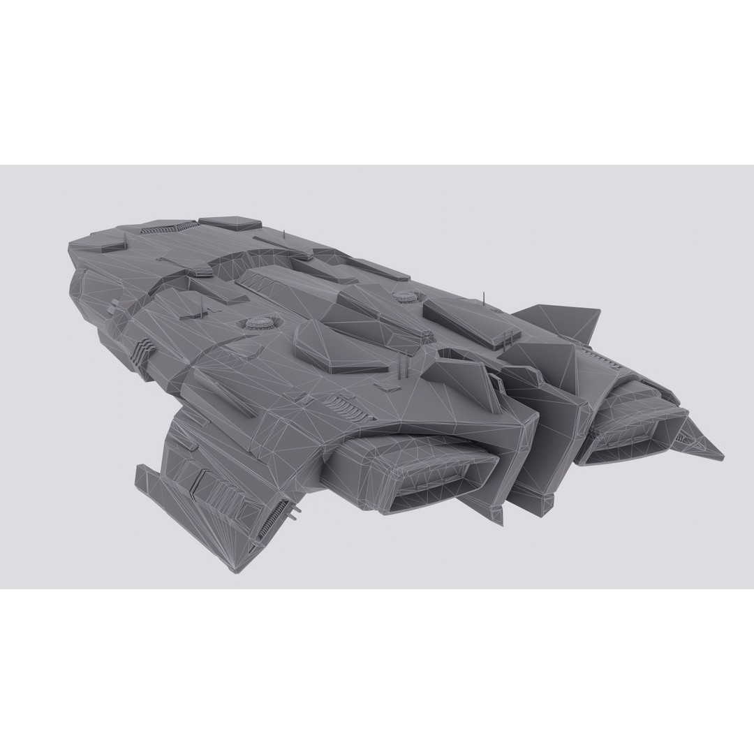 Anopheles Spaceship 3D Model – Low Poly Game Asset, Blender, FBX - View 9