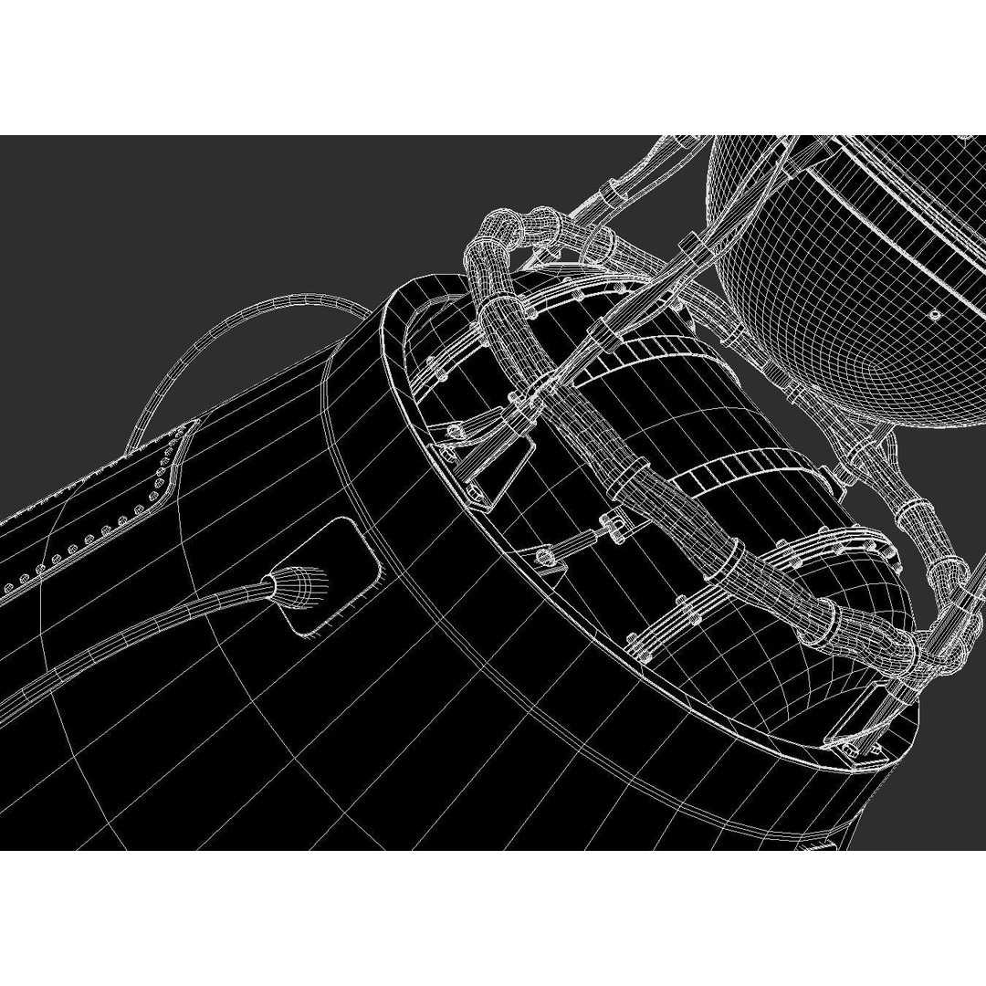 Sputnik 2 3D Model – PBR Spaceship Asset, Blender, FBX, OBJ