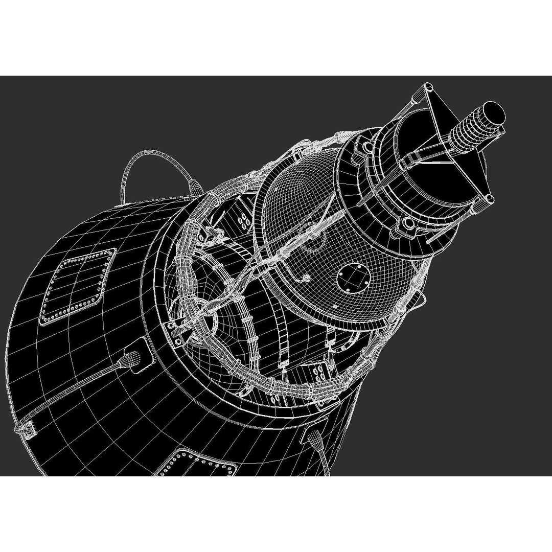 Sputnik 2 3D Model – PBR Spaceship Asset, Blender, FBX, OBJ - View 17