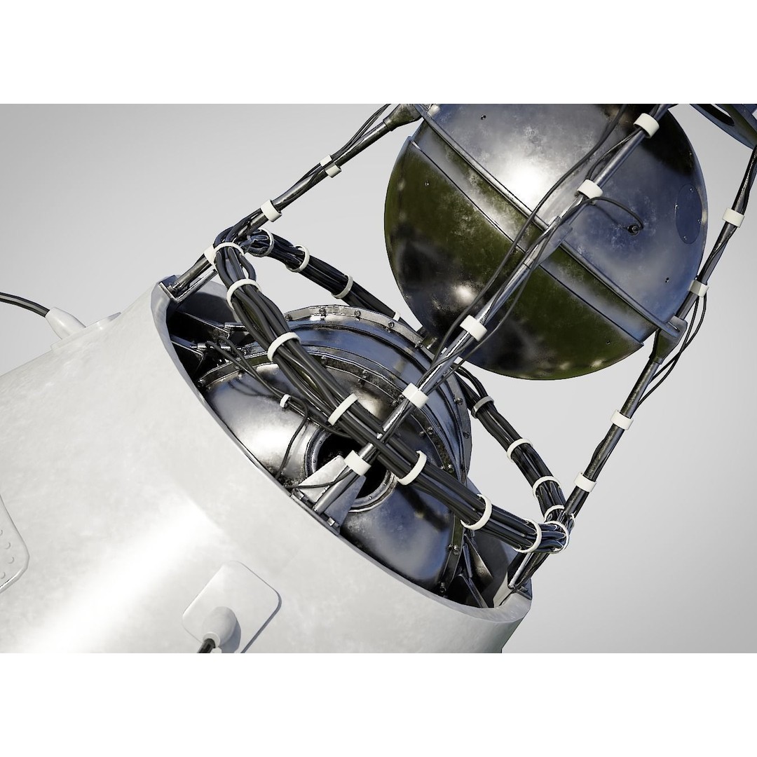 Sputnik 2 3D Model – PBR Spaceship Asset, Blender, FBX, OBJ - View 3