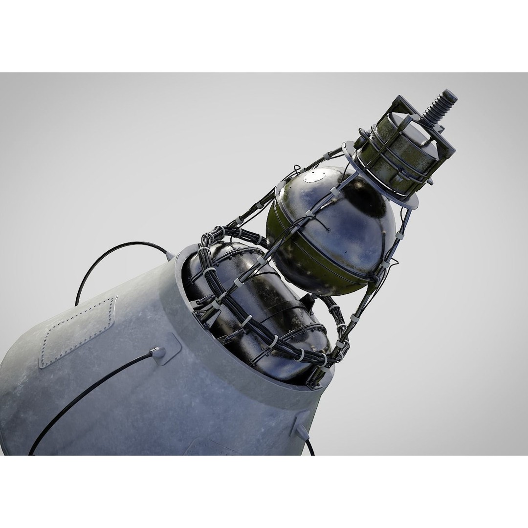 Sputnik 2 3D Model – PBR Spaceship Asset, Blender, FBX, OBJ - View 5