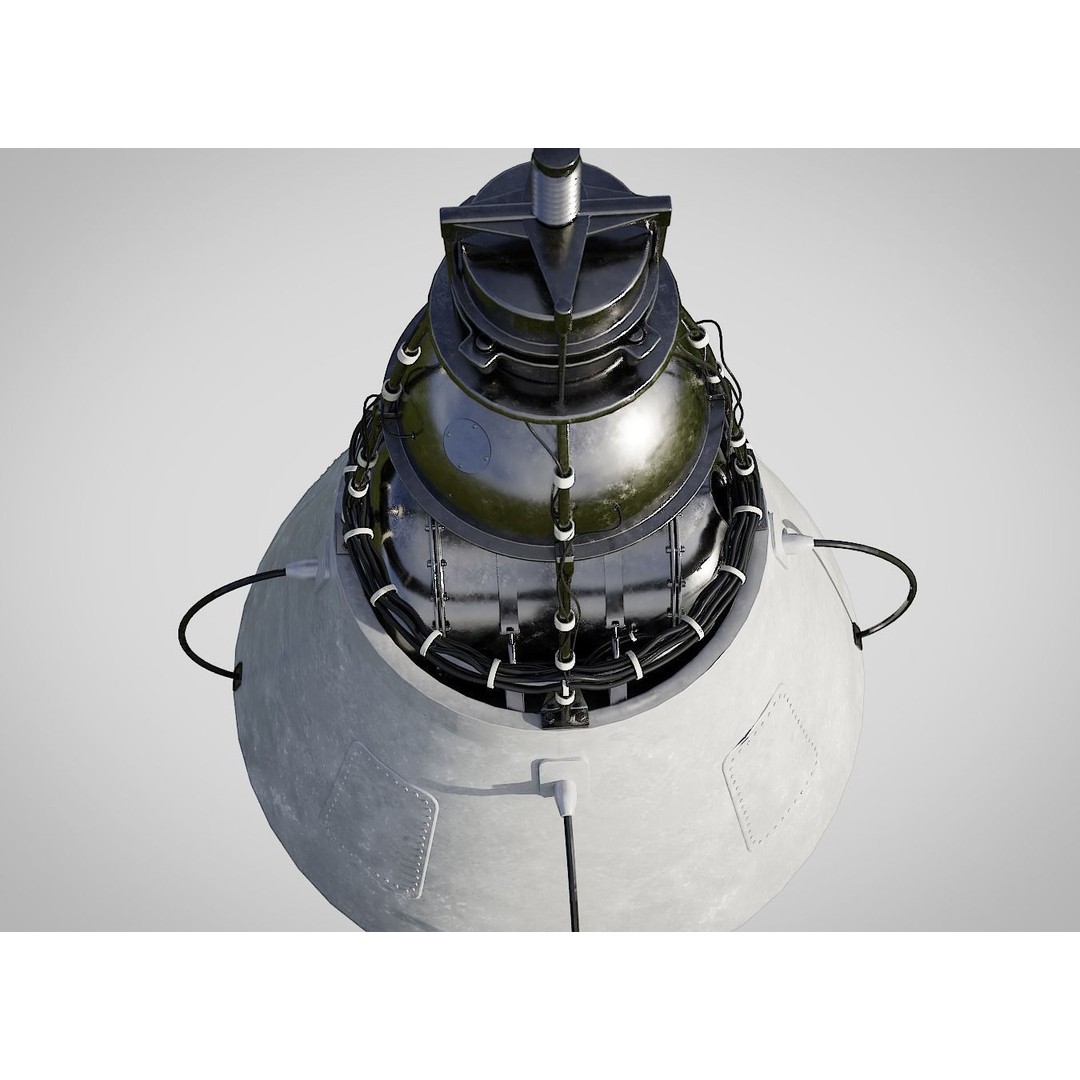 Sputnik 2 3D Model – PBR Spaceship Asset, Blender, FBX, OBJ - View 6