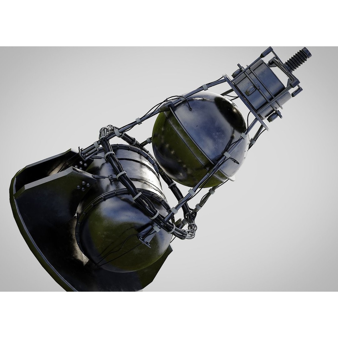Sputnik 2 3D Model – PBR Spaceship Asset, Blender, FBX, OBJ - View 8