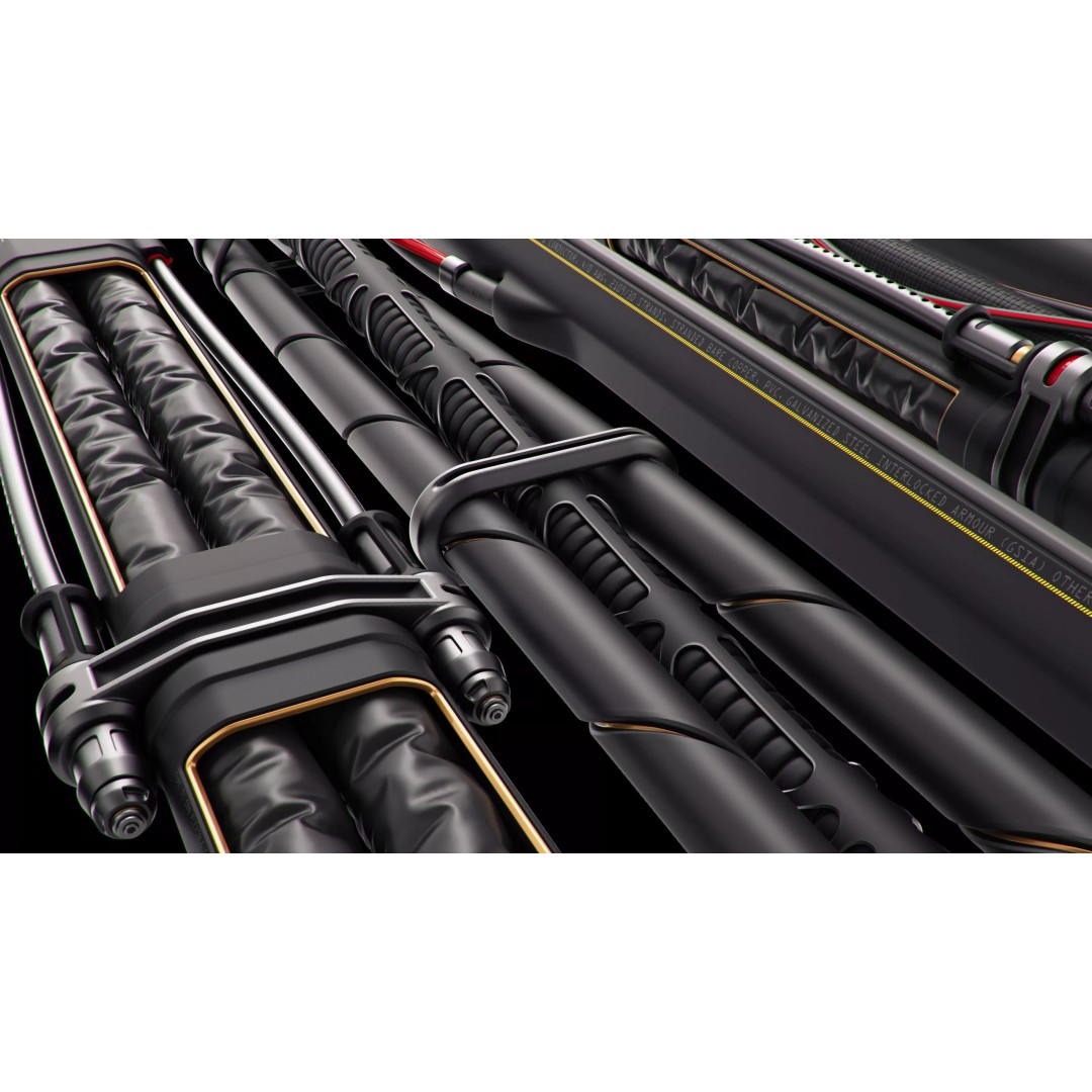 Wires and Cables 3D Model – Sci-Fi Vehicle Asset, OBJ Format - View 12