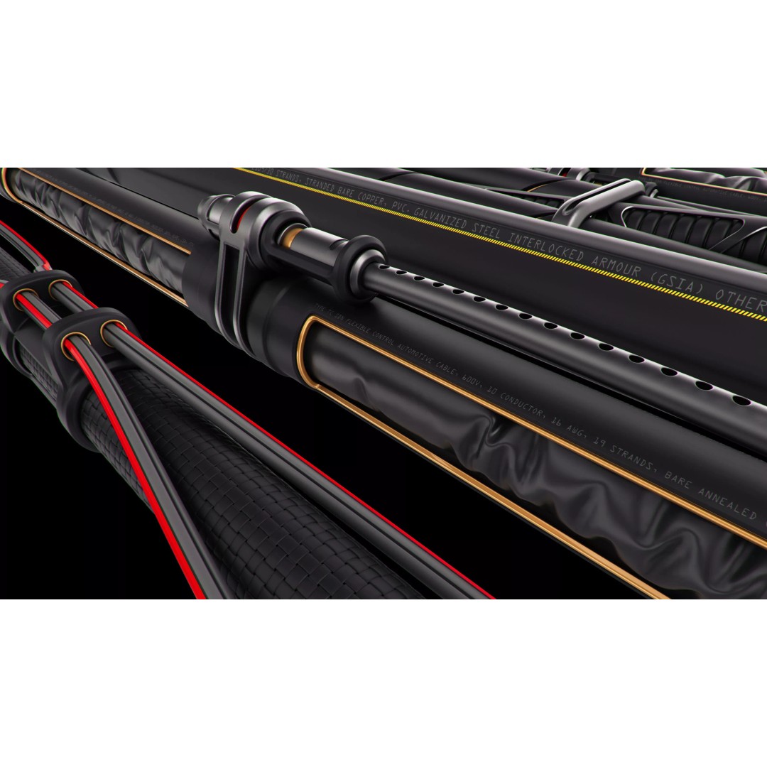 Wires and Cables 3D Model – Sci-Fi Vehicle Asset, OBJ Format - View 8