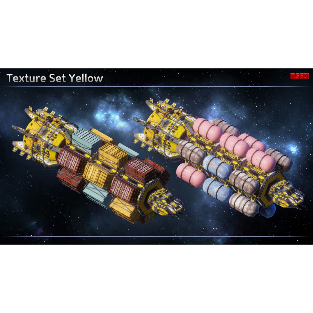 Spaceship Freighter MK I 3D Model – Low Poly Sci-Fi Game Asset, FBX