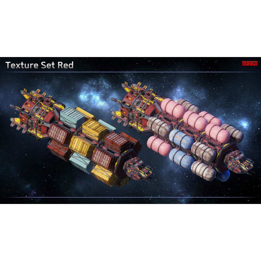 Spaceship Freighter MK I 3D Model – Low Poly Sci-Fi Game Asset, FBX - View 10