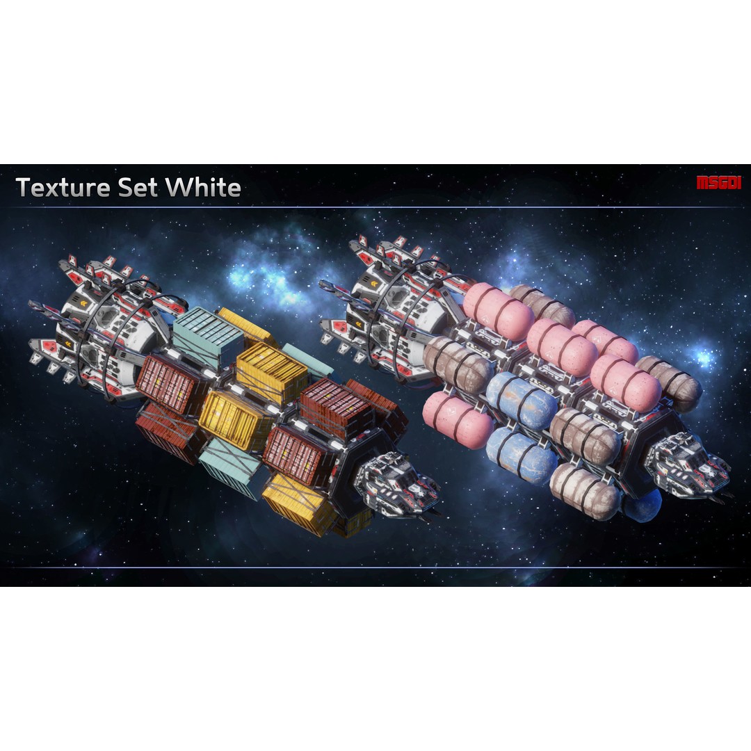 Spaceship Freighter MK I 3D Model – Low Poly Sci-Fi Game Asset, FBX - View 11