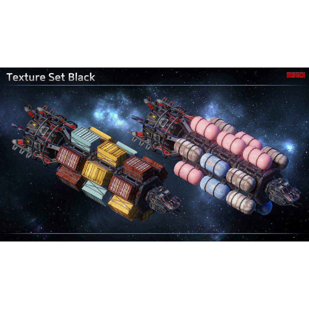 Spaceship Freighter MK I 3D Model – Low Poly Sci-Fi Game Asset, FBX - View 6