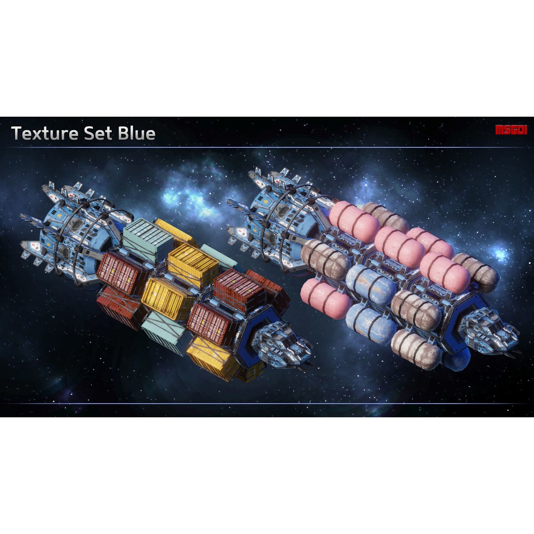 Spaceship Freighter MK I 3D Model – Low Poly Sci-Fi Game Asset, FBX - View 7