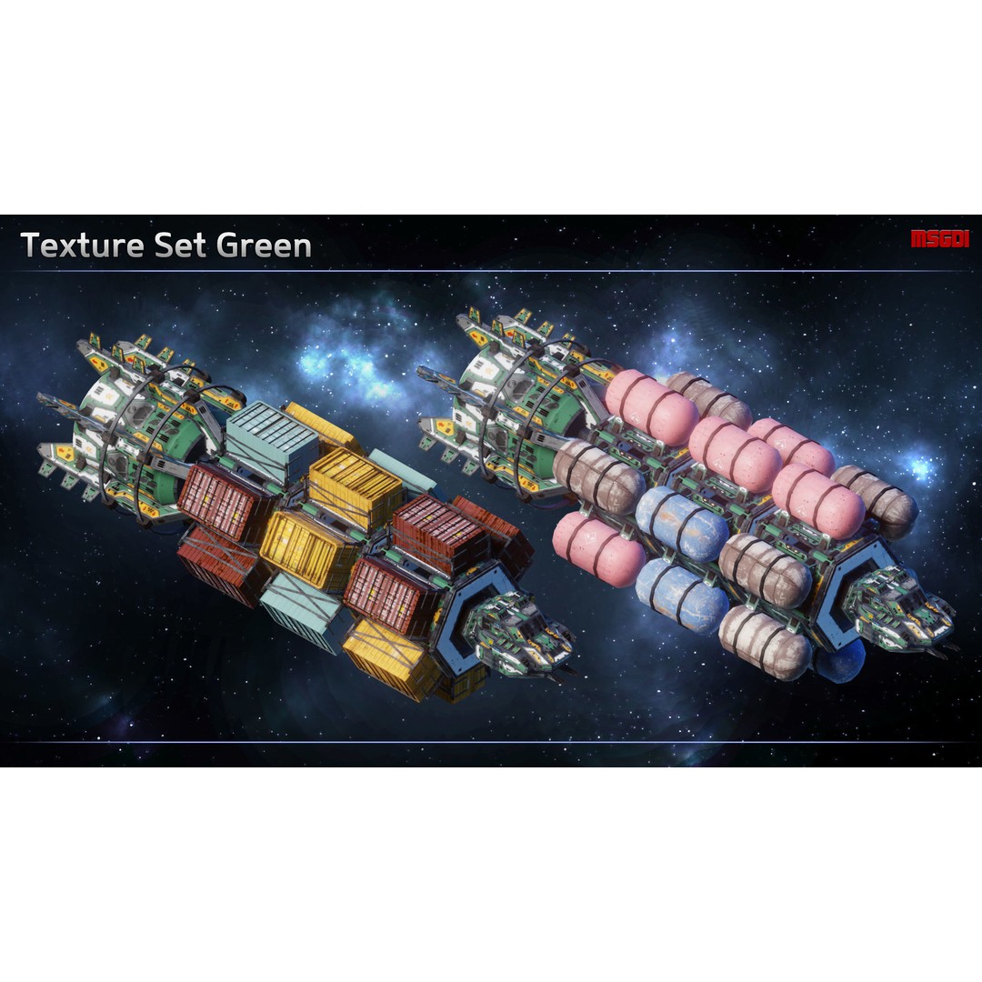 Spaceship Freighter MK I 3D Model – Low Poly Sci-Fi Game Asset, FBX - View 8