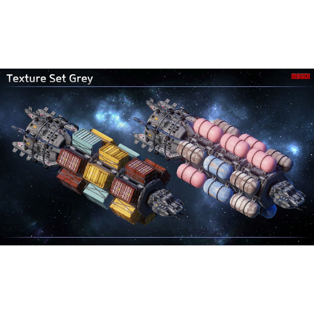 Spaceship Freighter MK I 3D Model – Low Poly Sci-Fi Game Asset, FBX - View 9