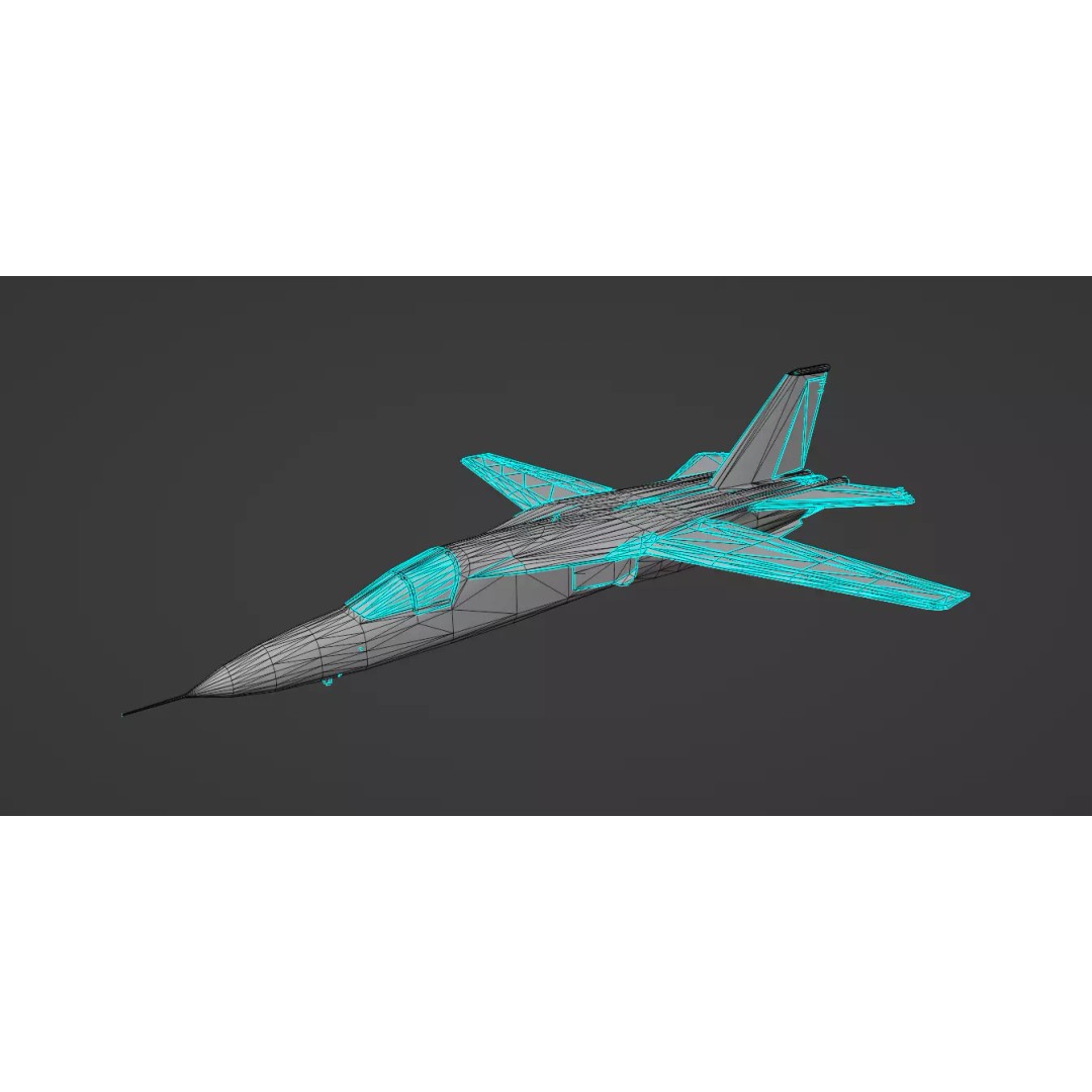 Fighter Jet 3D Model – Low Poly Game Asset, FBX, PBR Textures