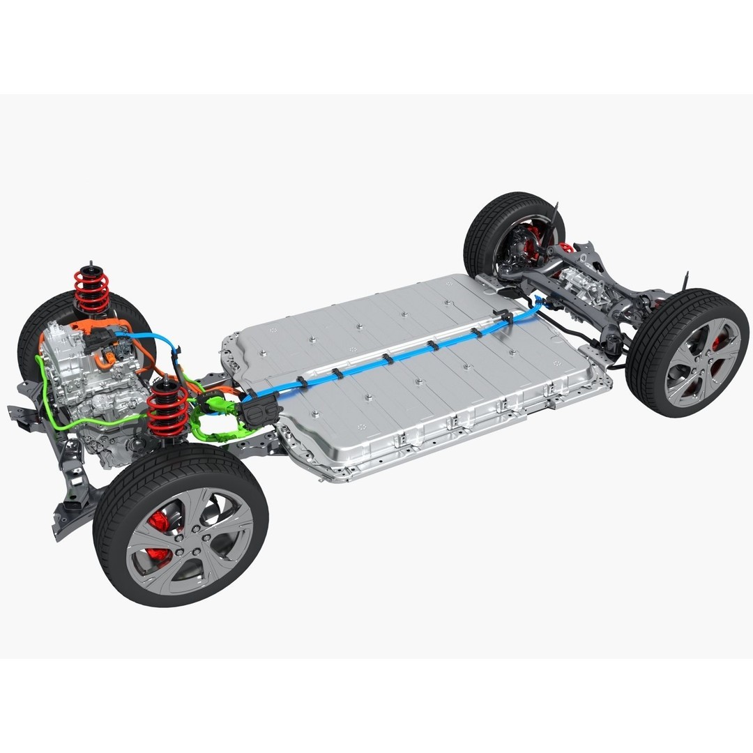 Electric SUV Chassis 3D Model – Realistic Industrial Part, FBX - View 10