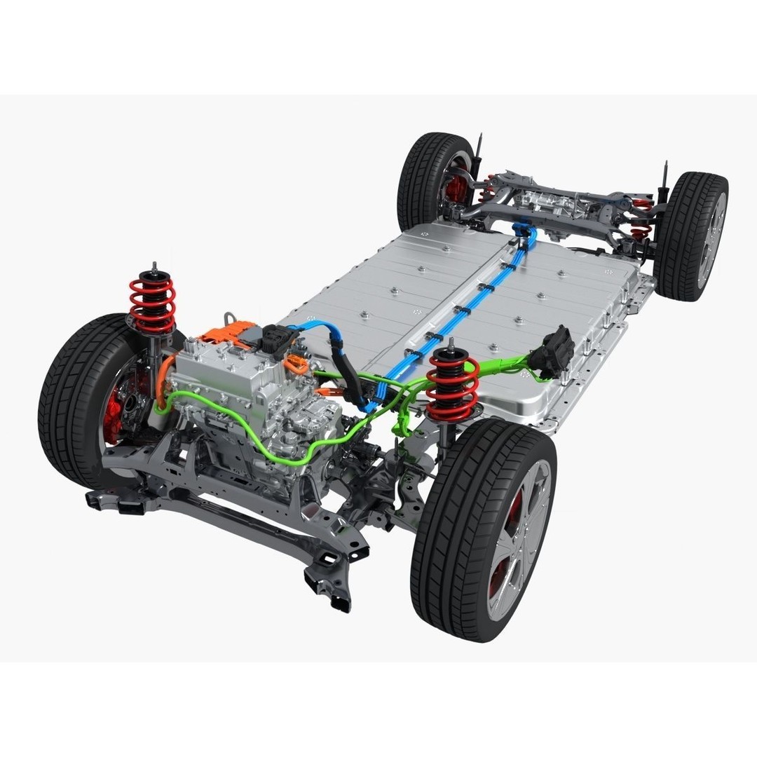 Electric SUV Chassis 3D Model – Realistic Industrial Part, FBX - View 11