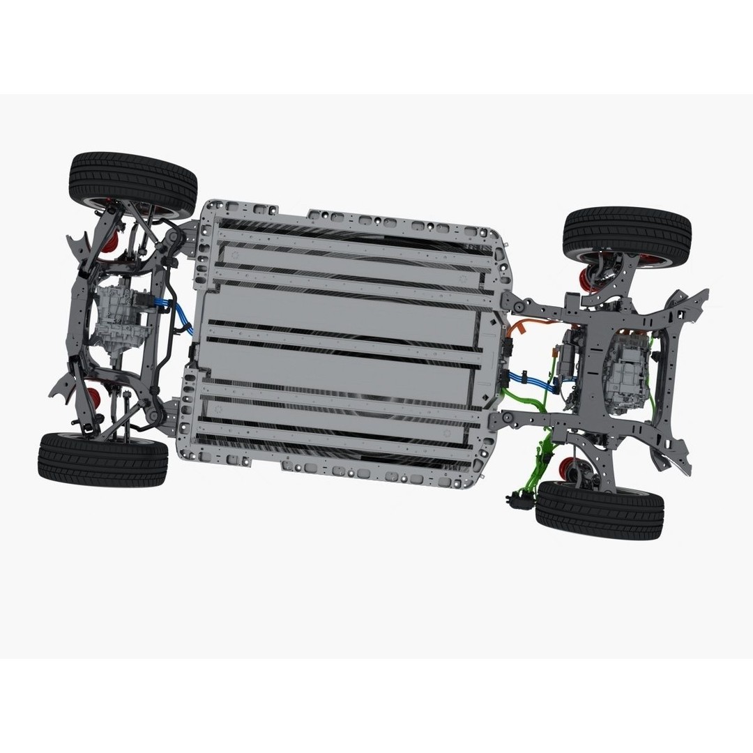 Electric SUV Chassis 3D Model – Realistic Industrial Part, FBX - View 15