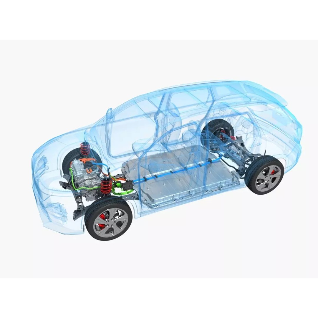 Electric SUV Chassis 3D Model – Realistic Industrial Part, FBX - View 2