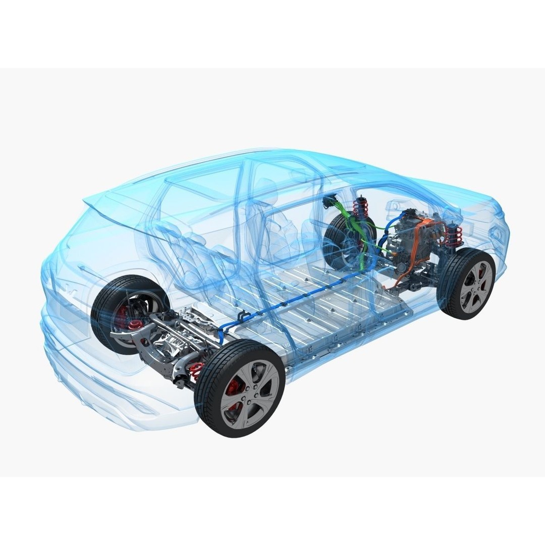 Electric SUV Chassis 3D Model – Realistic Industrial Part, FBX - View 5