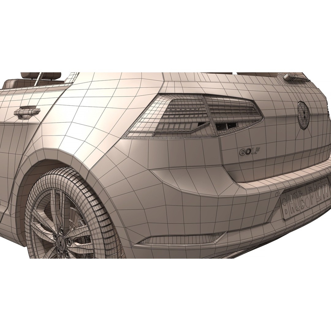 Volkswagen Golf 2017 3D Model – High Poly Game Asset, FBX & OBJ Formats