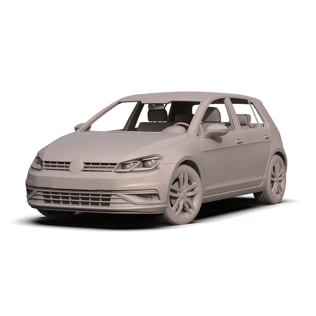 Volkswagen Golf 2017 3D Model – High Poly Game Asset, FBX & OBJ Formats - View 10