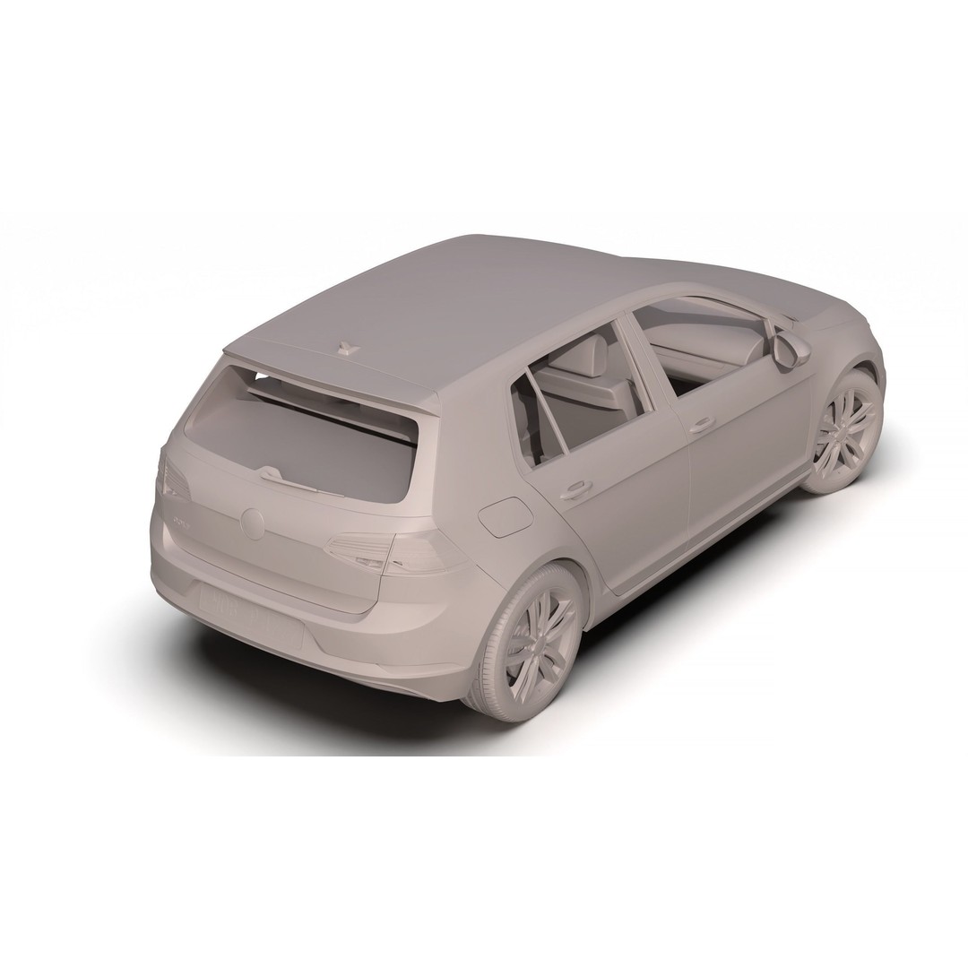 Volkswagen Golf 2017 3D Model – High Poly Game Asset, FBX & OBJ Formats - View 12