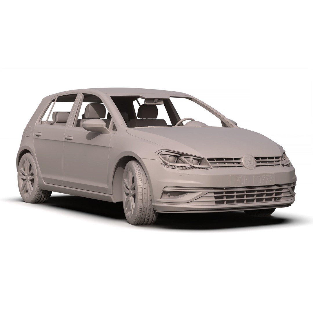 Volkswagen Golf 2017 3D Model – High Poly Game Asset, FBX & OBJ Formats - View 13