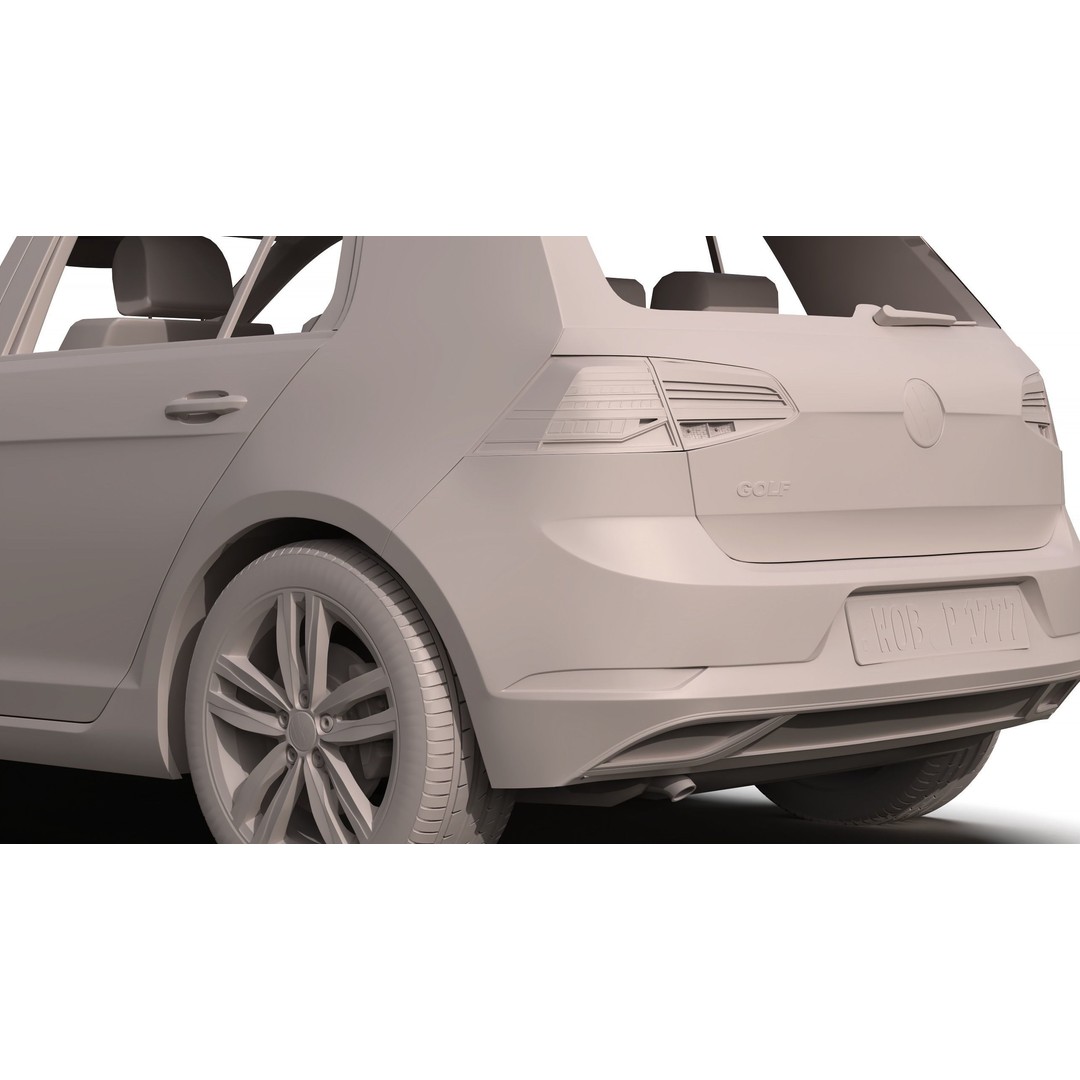 Volkswagen Golf 2017 3D Model – High Poly Game Asset, FBX & OBJ Formats - View 15