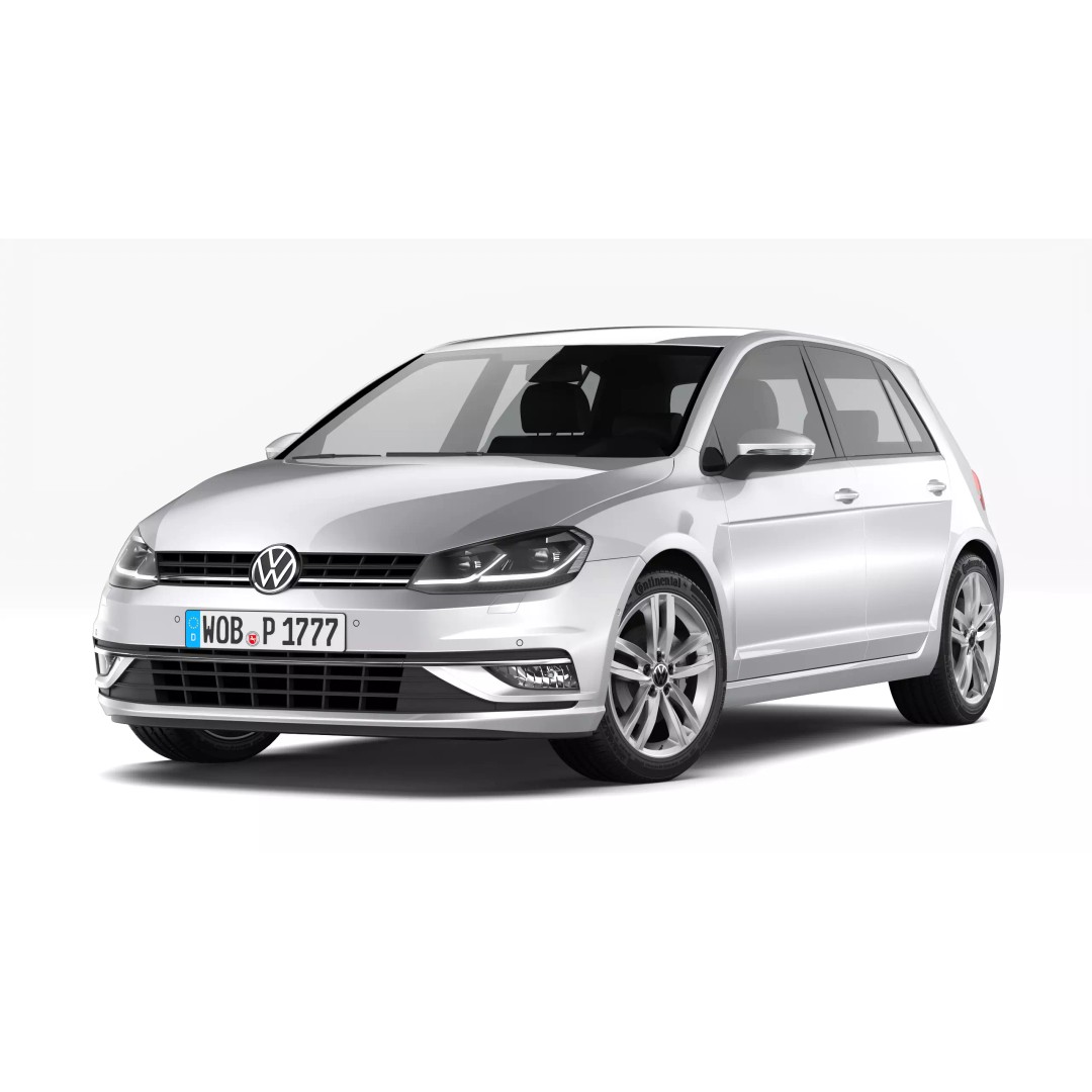 Volkswagen Golf 2017 3D Model – High Poly Game Asset, FBX & OBJ Formats - View 2