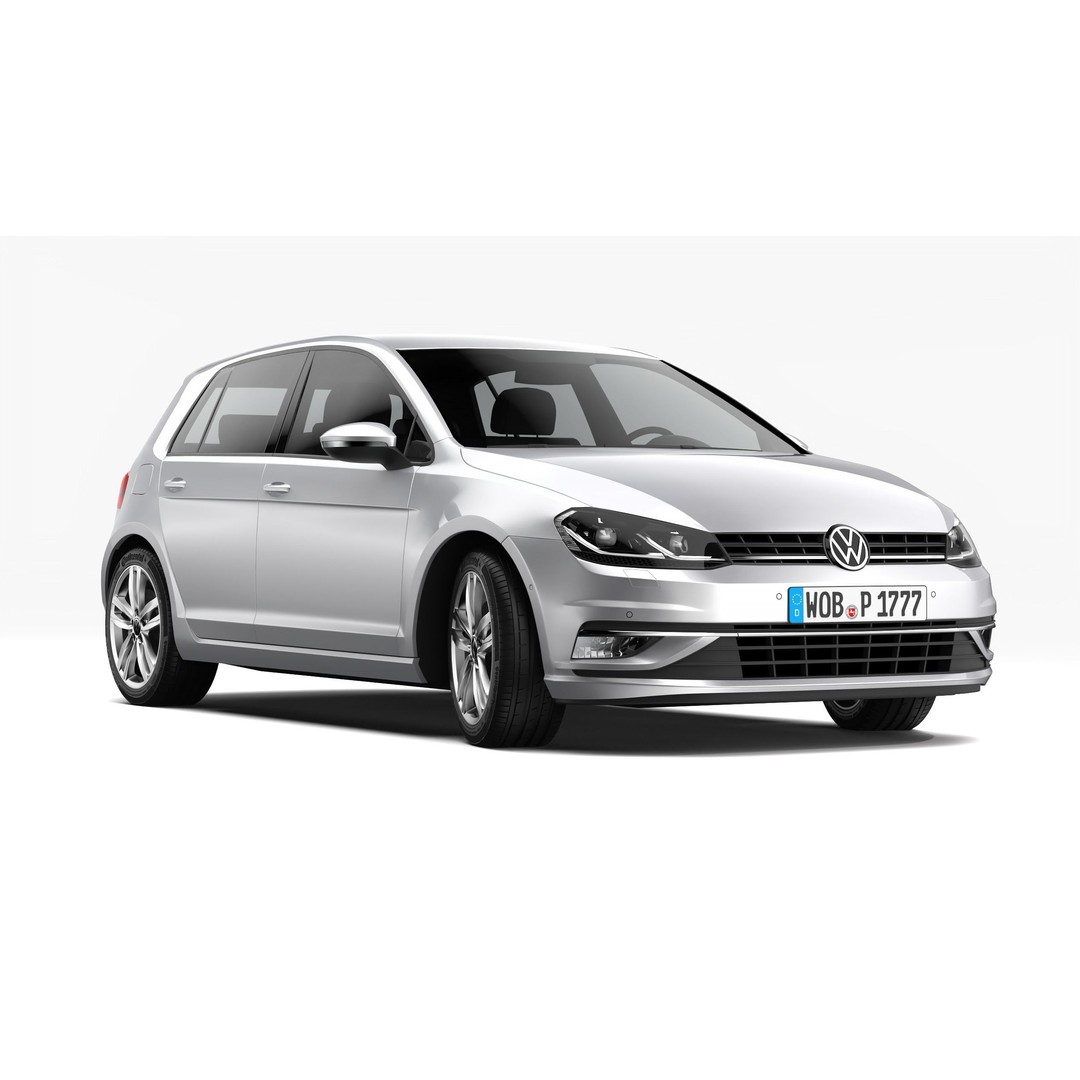 Volkswagen Golf 2017 3D Model – High Poly Game Asset, FBX & OBJ Formats - View 5